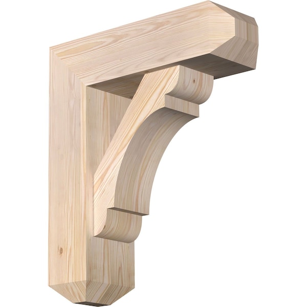 Ekena Millwork Olympic Craftsman Smooth Bracket w/ Offset Brace, Douglas Fir, 7 1/2"W x 24"D x 28"H BKT0806X24X28OLY04SDF - main